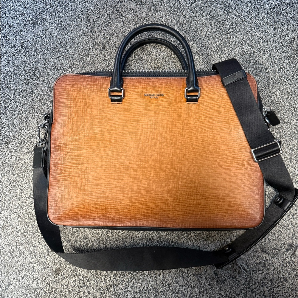 Michael Kors Tan and Black Men's Laptop Bag